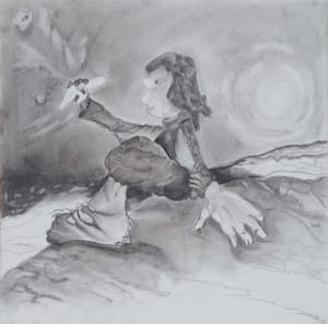 Mannen med fuglen/ Man with a bird