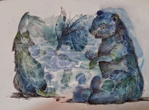 Reven, bamse og sommerfugl / Fox, bear and butterfly