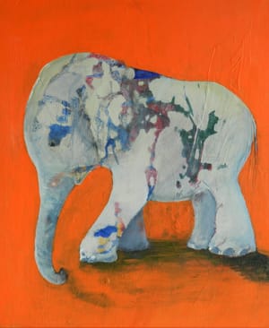 oransje elefant/ Orange elephant (SOLD)
