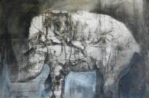 Svart elefant / Black elephant (SOLD)